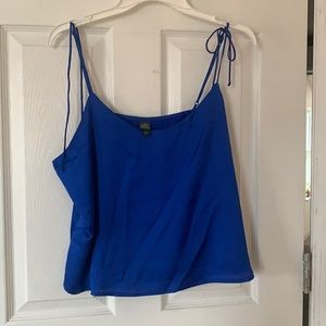 Tie shoulder silk tank top